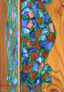 Urne de crémation en bois pour adultes faite à la main avec incrustation de résine bleue accessoires de cercueil de souvenir funéraire commémoratif pour l'enterrement - Product Image 4