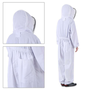 Combinaison d'apiculture blanche de haute qualité, respirante, anti-piqûres, en polyester et coton - Product Image 4