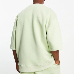 Sweat-shirt de base pour hommes personnalisé sweat-shirt surdimensionné à col ras du cou côtelé sweat-shirt pour hommes sweat-shirt en coton mélangé - Product Image 3