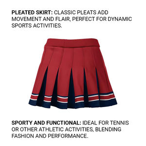 กระโปรงเทนนิสชุดกีฬาของผู้หญิงกระโปรงเทนนิสแฟชั่นออกแบบได้ตามต้องการขายส่ง - Product Image 5