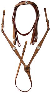 Smart Western Leather Headstall & Breastcollar Set Diseño de herramientas manuales con placa Sier para producto ecuestre de equitación - Product Image 2