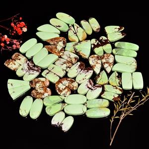 100% par de crisoprasa de limón Natural piedras preciosas sueltas India precio al por mayor par de cabujón de alta calidad fabricación de joyas de piedras preciosas - Product Image 3