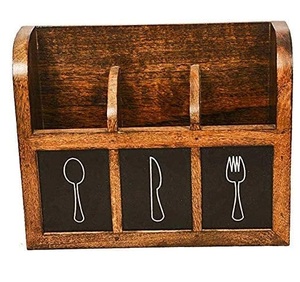 New Spoon Knife Fork Wooden Three-Tier Traditional Cutlery Holder Kitchen Utensils Organizer Dispenser Storage Caddy Detachable - Product Image 2