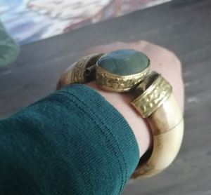 Handcrafted Brass Bone Cuff <b>Bracelet</b> Unique Tribal <b>Inspired</b> Adjustable Brass Cuff for Men and Women Statement Jewelry Accessory - Product Image 6