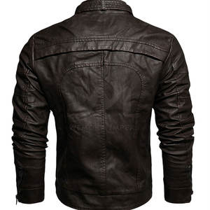 Vente directe d'usine à prix de gros, vêtements pour hommes, veste d'hiver légère, service OEM, veste en cuir pour hommes - Product Image 2