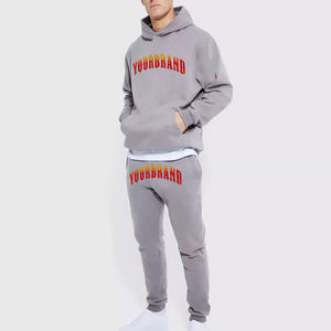 Conjunto de dos piezas de chándal con estampado de farol en 3D personalizado conjunto de chándal de algodón de gran tamaño pantalones de chándal ajustados y Sudadera con capucha - Product Image 4