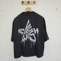 T-shirts en gros 220 g/m² épais avec logo personnalisé 100 % coton coupe oversize unie pour hommes streetwear impression numérique tissé non tissé