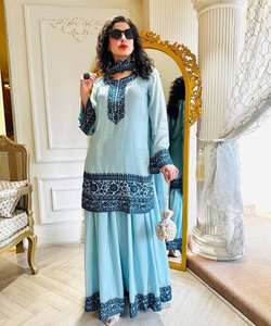 Estilo indio pakistaní Salwar kameez listo para damas traje de algodón cosido vestidos de mujer elegantes - Product Image 2