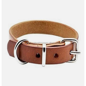 Collier de chien en cuir de vachette naturel épais, accessoires pour chiens de haute qualité, collier pour animaux de compagnie, prix de gros direct d'usine - Product Image 4