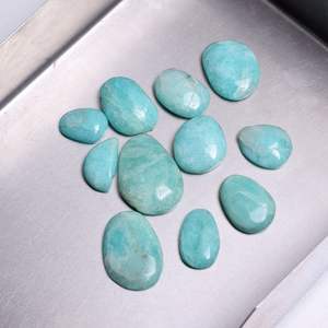 Venta al por mayor, amazonita natural de forma libre, corte de Rosa facetado, piedra preciosa suelta con parte posterior plana para anillo, pendientes, fabricación de joyas, rebanadas de corte de rosa - Product Image 2