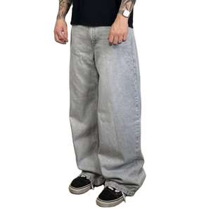 Jeans de Mezclilla de Algodón Lavado Estilo Hip Hop Personalizados de Alta Calidad para Hombre, Corte Recto, Precio Bajo al por Mayor - Product Image 1