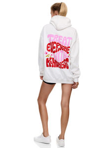 Sudaderas con capucha informales de cuello redondo para Otoño e Invierno para mujer, forro polar 100% algodón, manga abullonada, logotipo frontal - Product Image 5