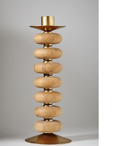 Porte-bougie de Noël personnalisable en bois et métal, design artistique classique, fabrication artisanale de qualité supérieure - Product Image 2