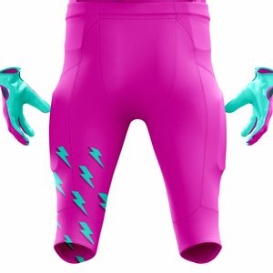 Ensemble d'uniformes personnalisables de football américain rose turquoise pour hommes, pantalons courts en jersey sergé respirants et durables OEM - Product Image 6