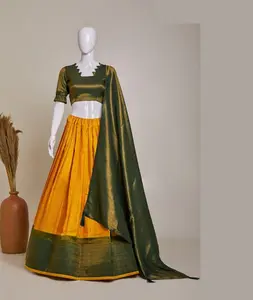 Thiết kế đặc biệt cô dâu nhung lehenga choli với dupatta đẹp mới nhất thiết kế đám cưới và bên mặc Jacquard lụa lehenga