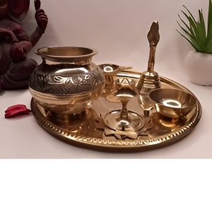 Precio bajo Diwali Metal decorativo Thali para Pooja Brass Urli diseño personalizado para decoración Interior del hogar empresa de fabricación Local - Product Image 3