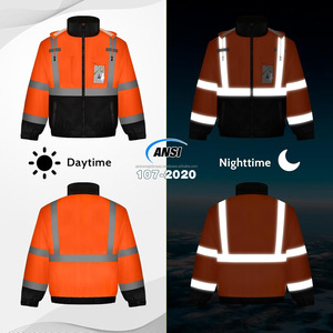 Veste de sécurité Oxford Softshell réfléchissante imperméable à haute visibilité pour les travailleurs de la construction et de la route Logo personnalisable - Product Image 2