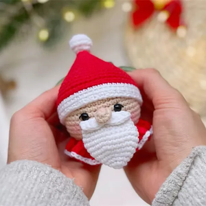 Crochet en coton fait main Père Noël bonhomme de neige renne jouets en peluche de Noël matériaux en peluche avec remplissage PP cadeau de Noël unique pour bébé - Product Image 5