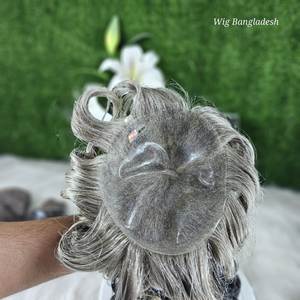 วิกผมผู้ชายทำจาก PU แบบเต็มศีรษะ V-0.04มม. 0.02-อินเดียเลมีผมสำรองสำหรับผิวบางแบบเป็นลอนลึก - Product Image 5