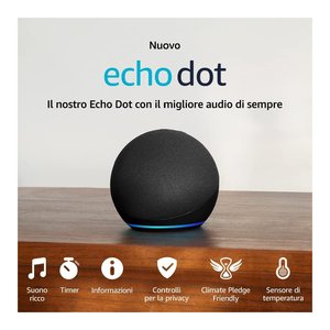 <span class=keywords><strong>ECHO</strong></span> <span class=keywords><strong>DOT</strong></span> <span class=keywords><strong>5</strong></span>.ª Generación, Color Carbón, Iluminación LED RGB, Mini Asistente de Voz, Resistente al Agua, USB/WiFi, 10W, Batería/DC B09B8X9RGM para Exteriores - Product Image 2