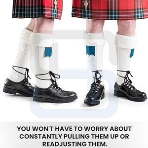 High Quality Custom Made Scottish <b>Socks</b> for <b>Men</b> Breathable Quick Dry Cotton/Wool with Logo Design Available in <b>White</b> Black Blue - Product Image 5