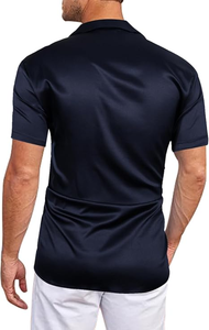 Satin Silk <b>Mens</b> Casual Beach Summer <b>Shirts</b> <b>Mens</b> Casual <b>Hawaiian</b> <b>Shirts</b> <b>for</b> <b>Men</b> - Stretch Fabric with Modern Fit Streetwear - Product Image 4