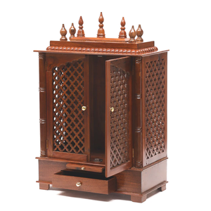 Mango Wood Customized Handmade Premium Wooden Temple Cabinet Handmade Home <b>Mandir</b> Hindu Prayer Furniture Living Room KA836 - Product Image 3