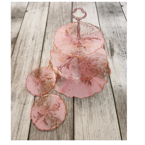 แท่นวางเค้กทำจากเรซินรอบกลมแบบสั่งทำแท่นวางเค้ก3ชั้นแท่นวางเค้กสำหรับงานแต่งงานออกแบบได้เองโดย tradebit - Product Image 5