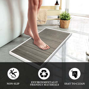 Alfombrilla de Baño de Madera Minimalista AMBOHR, Fácil de Limpiar y Antideslizante con Diseño a Rayas, Perfecta para Baños de Agua Fría - Product Image 3