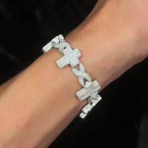 8mm S925 Moissanite Cross Infinity Pulsera de eslabones cubanos - Product Image 3