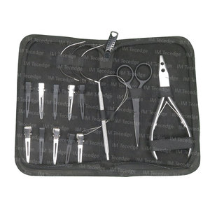 C Type Kit Set pour Extensions de Cheveux Noirs Y Compris Pinces Clips Ciseaux Boucle-Outils Métalliques pour l'Épilation Humaine - Product Image 6