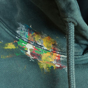 Sweat à capuche surdimensionné en molleton de coton lourd de haute qualité HSI Custom 400 GSM, peinture éclaboussée, vintage, 100% coton - Product Image 3