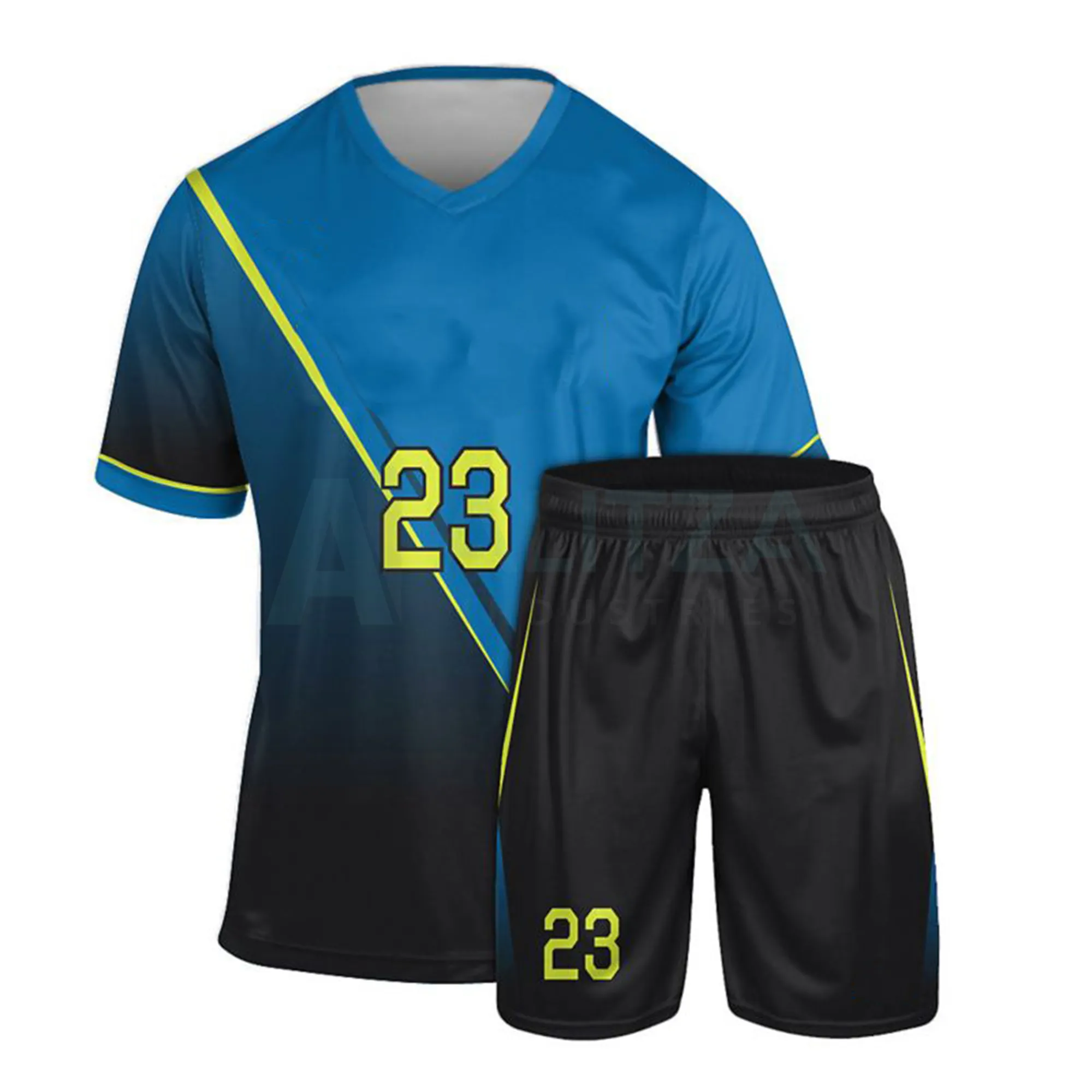 Personnalisé Nouveau Design Rétro Football Jersey Ensemble Hommes Football Chemises Uniforme Club Porter Absorbant Respirant Enfants Adulte Football Court