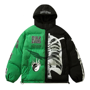 Venta al por mayor de chaquetas acolchadas personalizables para hombre, nuevos fabricantes de ropa, soporte a prueba de viento, invierno, estilo callejero, Patchwork, Primavera - Product Image 1