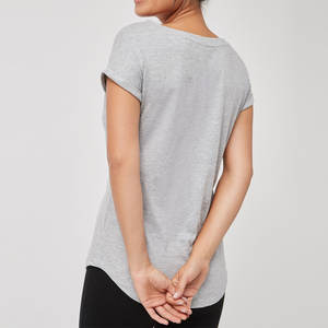 Camiseta informal de manga corta para mujer con logotipo personalizado, ropa de verano de alta calidad 100% algodón, secado rápido, transpirable, Etiqueta Privada, venta - Product Image 3