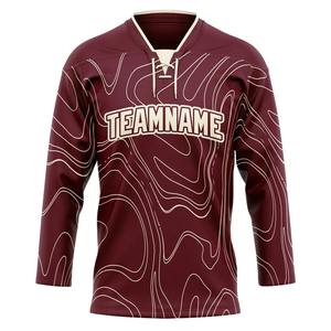 Maillot de hockey sur glace personnalisé uniforme sublimé cousu par équipe 100% polyester évacuant l'humidité - Product Image 4