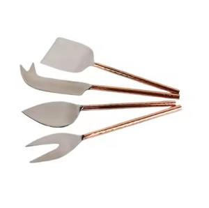 Modern Luxury Look Design <b>Knives</b> Gold Handmade Metal <b>Cheese</b> <b>Knife</b> with Wooden Handle Tableware Use <b>Cheese</b> <b>Set</b> - Product Image 2