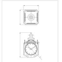 Reloj de Pared de Alta Calidad Hecho en Italia, Personalizado, de 4 Caras, con Agujas de Cuarzo, Sincronizado por GPS, Iluminado por LED, Diseño Art Deco, Estilo Antiguo
