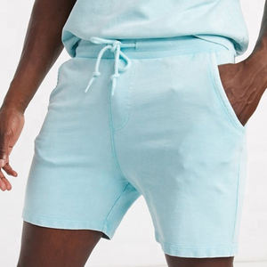 Traje de sudor en blanco para hombre de etiqueta privada Camiseta lisa y pantalones cortos Conjunto personalizado de verano de 2 piezas - Product Image 5