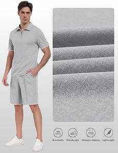 เซ็ต2ชิ้นเสื้อและกางเกงขาสั้นสำหรับผู้ชายเสื้อผ้าลำลองสำหรับฤดูร้อนมาใหม่2025 - Product Image 4