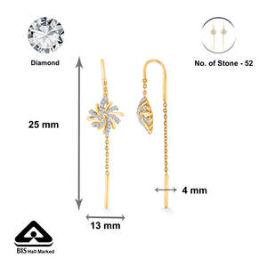 ต่างหูเพชรทรงหยดน้ำ Astral Bloom Gold Stud สำหรับผู้หญิง - Product Image 6