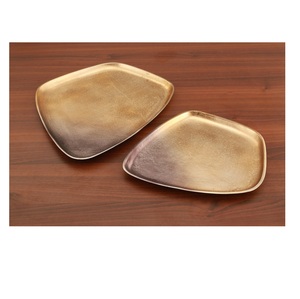 Bol à vaisselle en métal décor double ton Assiettes de service pour salade, fruits, chocolat, noix, cuisine, mariage, décoration de tous les jours - Product Image 1