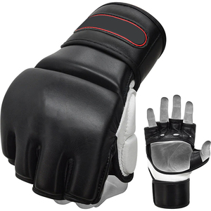 Meilleure qualité demi-doigt gants de combat de boxe demi-doigt en cuir PU MMA poinçonnage coup de pied gants de boxe 2025 - Product Image 1