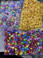 Manik-manik Akrilik Padat DIY 500g 8mm-16mm dengan Lubang Lebih Besar untuk Pembuatan Perhiasan DIY, Kalung, Gelang, dan Proyek Seni