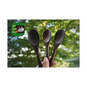 CUCHARA DE MADERA DE VIETNAM ARTESANADA DE TECA NATURAL CUCHARA DE MANGO LARGO PERFECTA PARA COCINA SERVICIO DE COCINA Y RESTAURANTE - Product Image 5