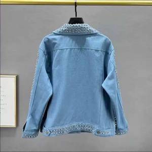 Lettre personnalisée Logo Brodé Bleu Denim Tissu Hommes Jean Vestes, Lavage à l'Acide Bleu Couleur Blanc Délavé Lavable Denim Veste - Product Image 3