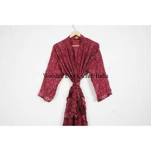 High Quality Elegant Luxury Floral Design Silk <b>Kimono</b> <b>Robe</b> Silksaree Loungewear Spring Summer Nightwear Gown Sleep - Product Image 2