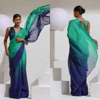 Sari en Georgette pour l'exportation, lavable, taille personnalisée, pour usage quotidien et occasions spéciales, style indien pour adultes