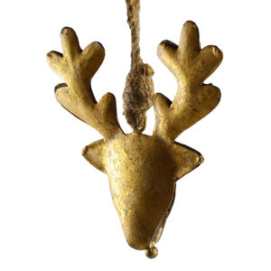 Décoration d'intérieur en métal massif, arbre de Noël à suspendre, design vintage, angle de suspension, finition plaquée avec technique de feuille - Product Image 6