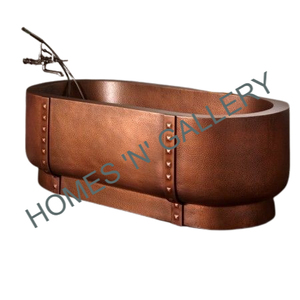 Bañera de cobre antiguo hecha a mano de estilo moderno superventas, fabricación india, tipo de suelo, acabado de cobre martillado, último baño - Product Image 1